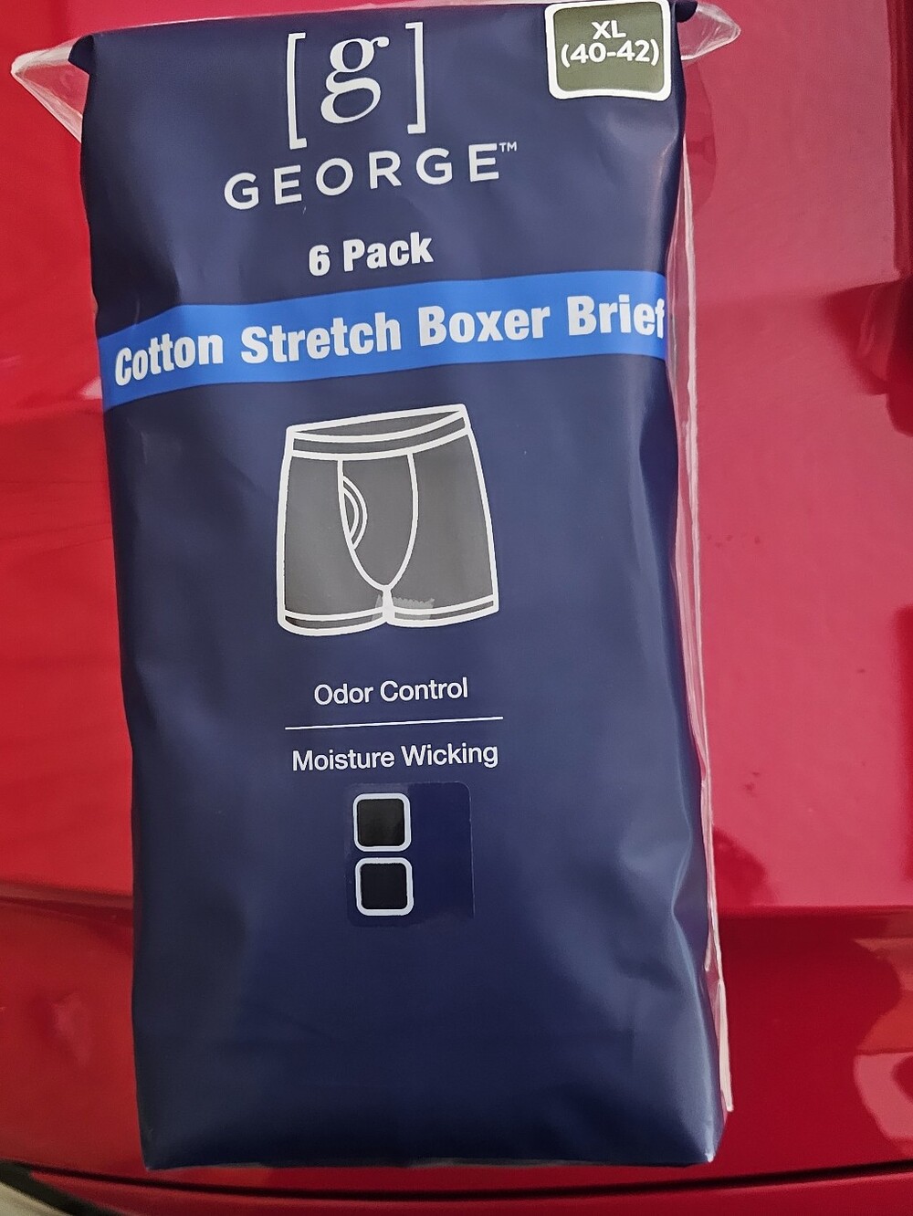 George Cotton Stretch Boxer Briefs - Navy Blue